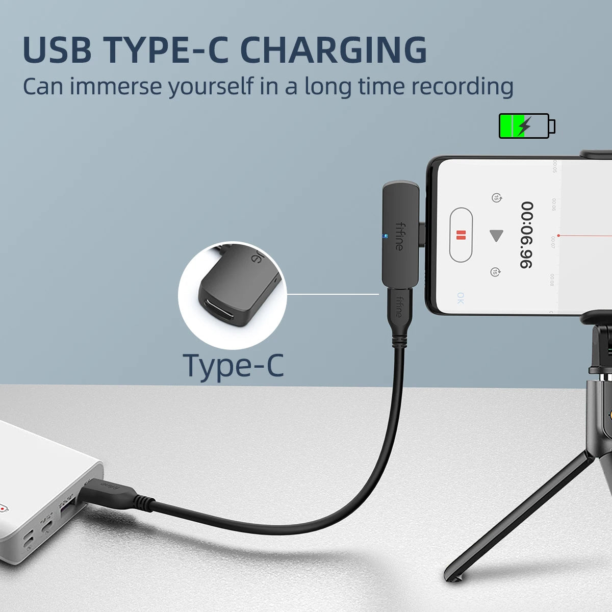 Wireless Microphone – Type-C Clip-On Mic with Noise Cancelling