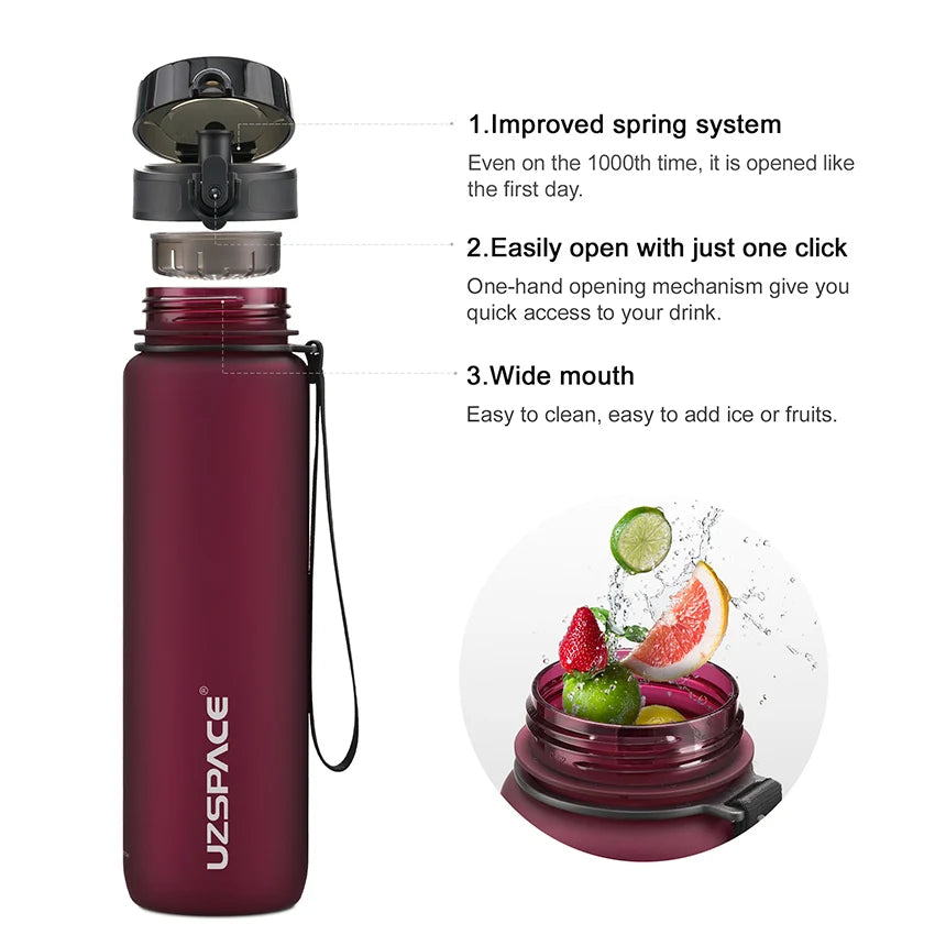 UZ BPA-Free Sports Water Bottle – Leakproof, Reusable, Lightweight