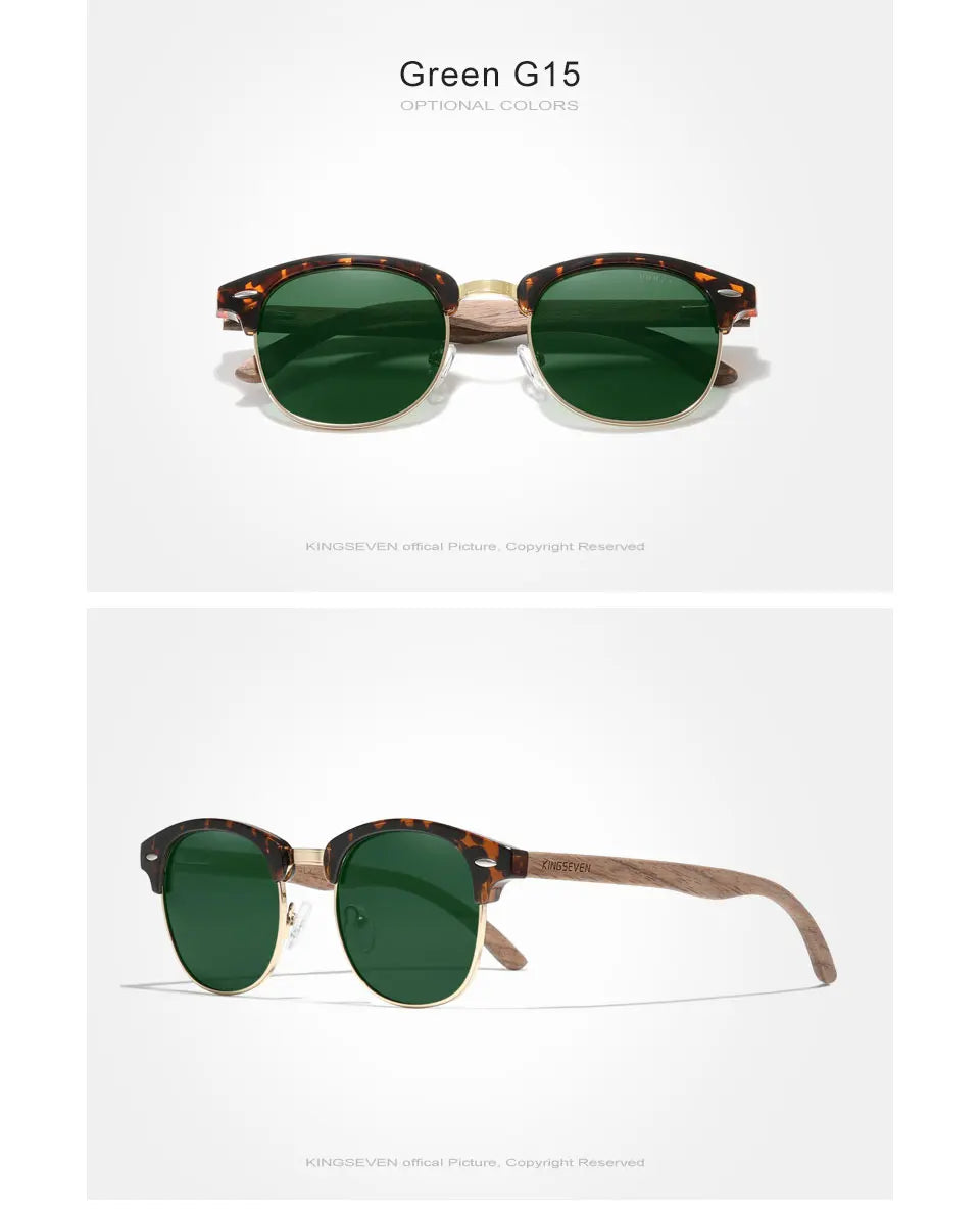 Walnut Wood Sunglasses – Polarized UV400 Lenses