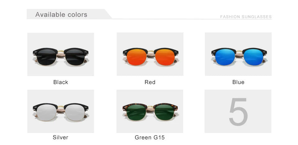 Walnut Wood Sunglasses – Polarized UV400 Lenses