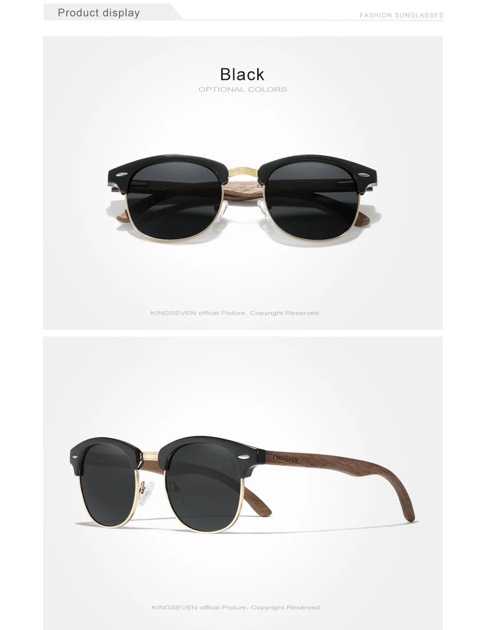 Walnut Wood Sunglasses – Polarized UV400 Lenses