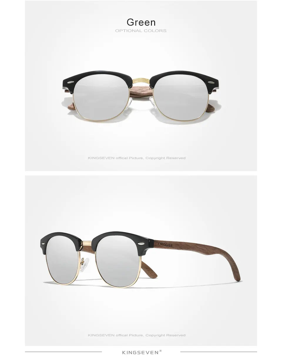 Walnut Wood Sunglasses – Polarized UV400 Lenses