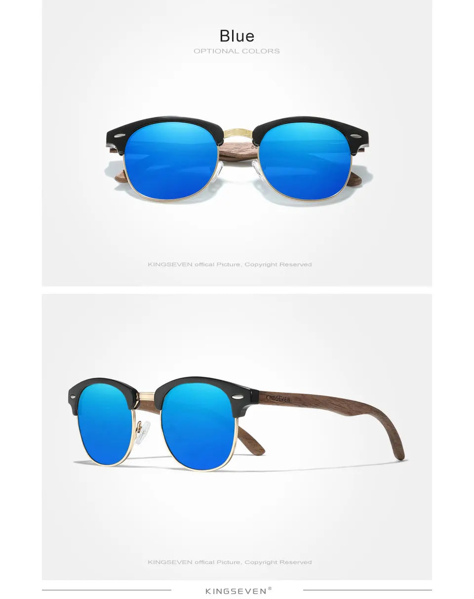 Walnut Wood Sunglasses – Polarized UV400 Lenses