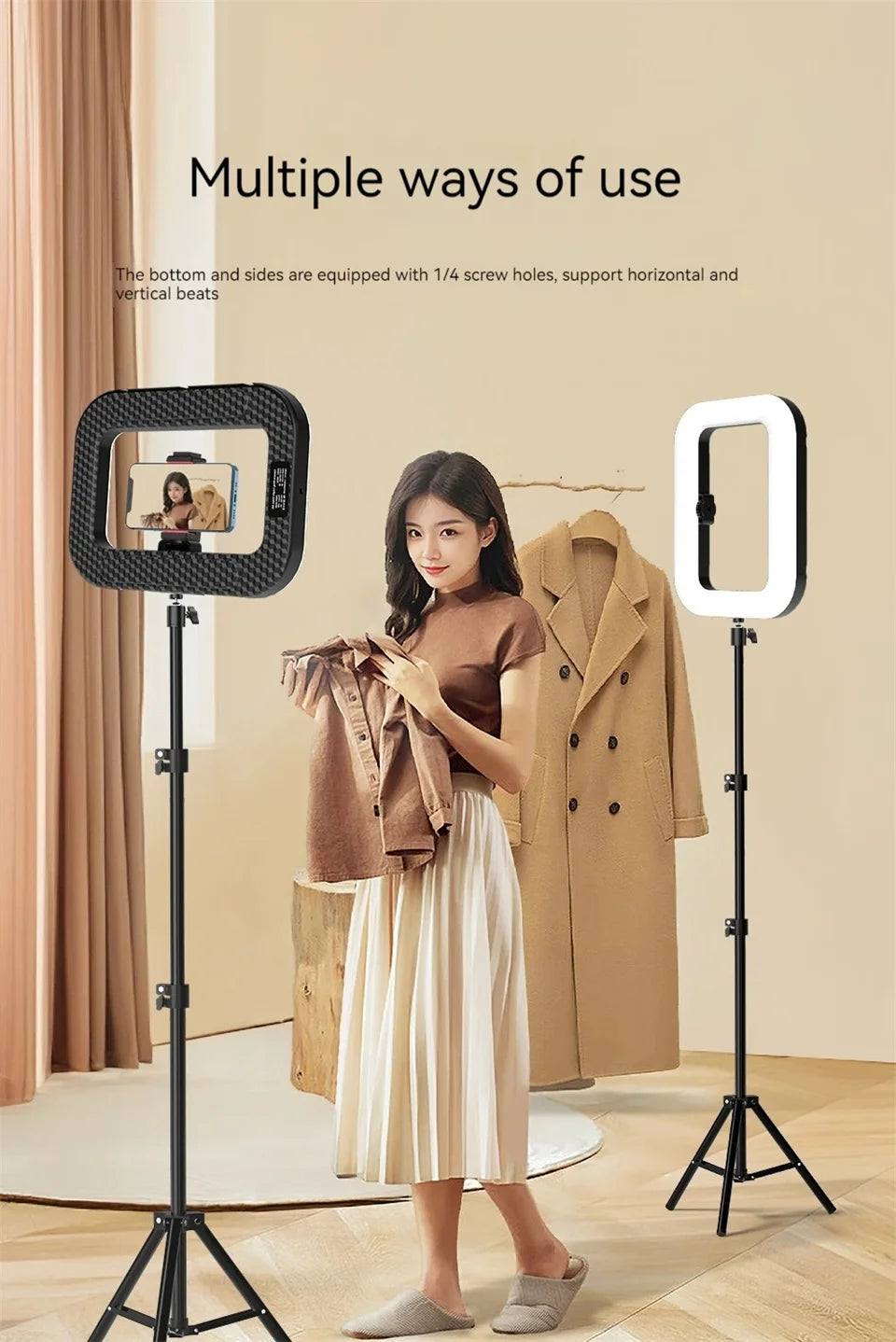 Rechargeable LED Selfie Ring Light – Portable Phone Fill Light for Live Streaming & Photography