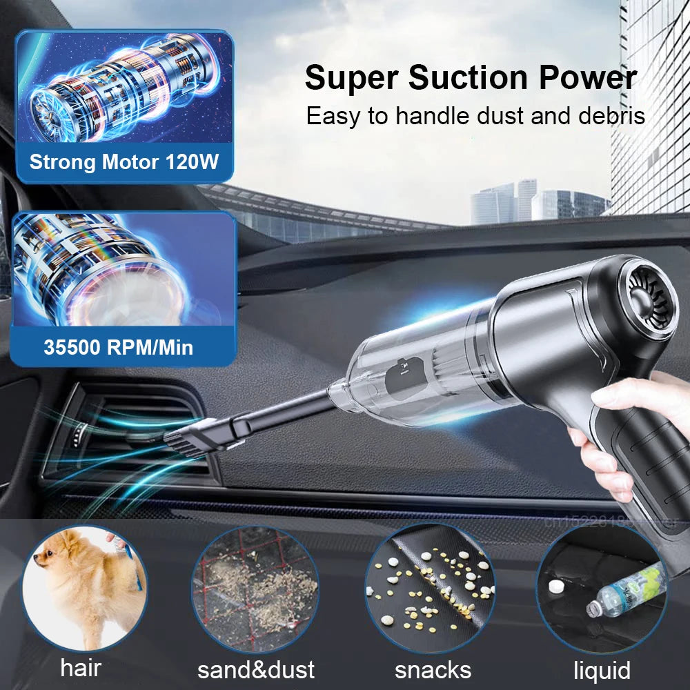 Wireless Car Vacuum Cleaner – Pro & Basic Version, High Suction & Rechargeable