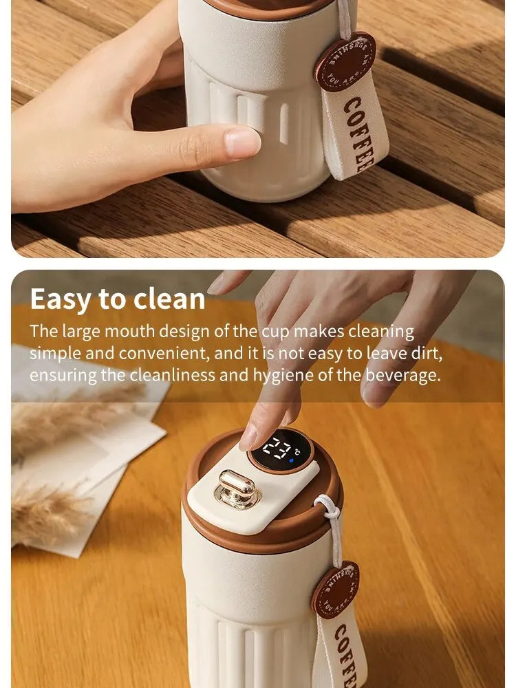 Smart Stainless Steel Insulated Cup – Temperature Display Thermos