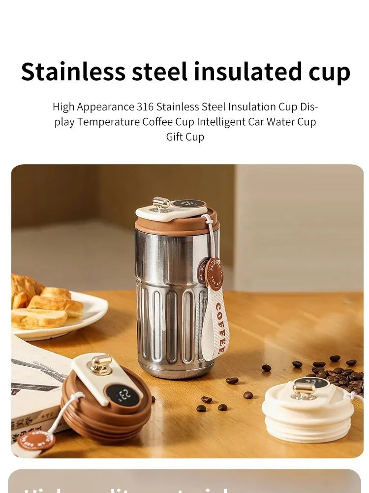 Smart Stainless Steel Insulated Cup – Temperature Display Thermos