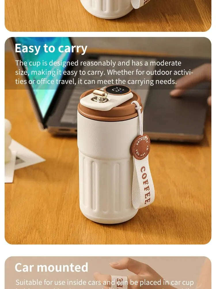 Smart Stainless Steel Insulated Cup – Temperature Display Thermos
