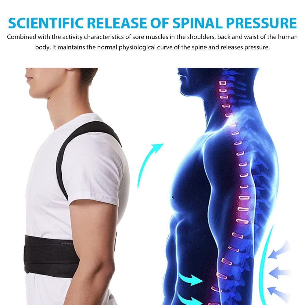 Adjustable Back Brace Posture Corrector – Pain Relief & Spine Support