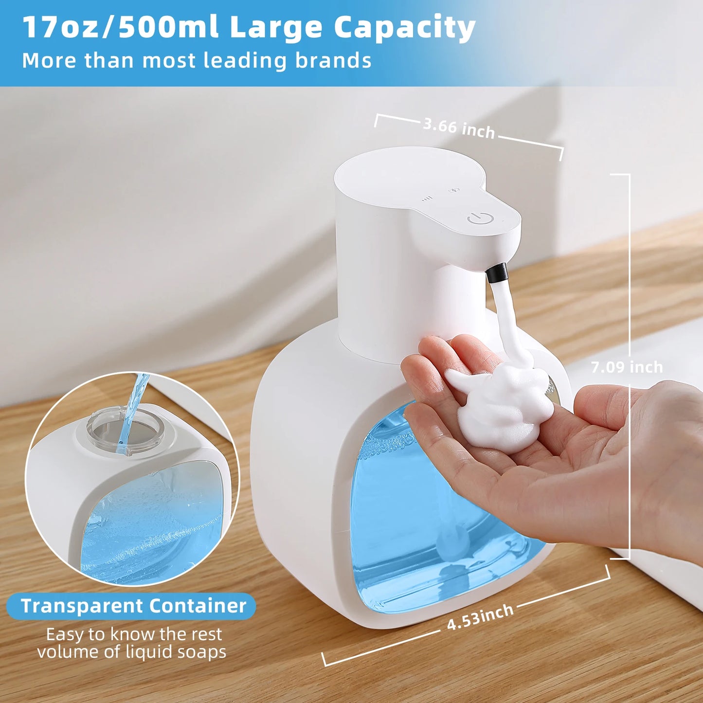 Automatic Wall-Mounted Soap Dispenser – Touchless, Refillable