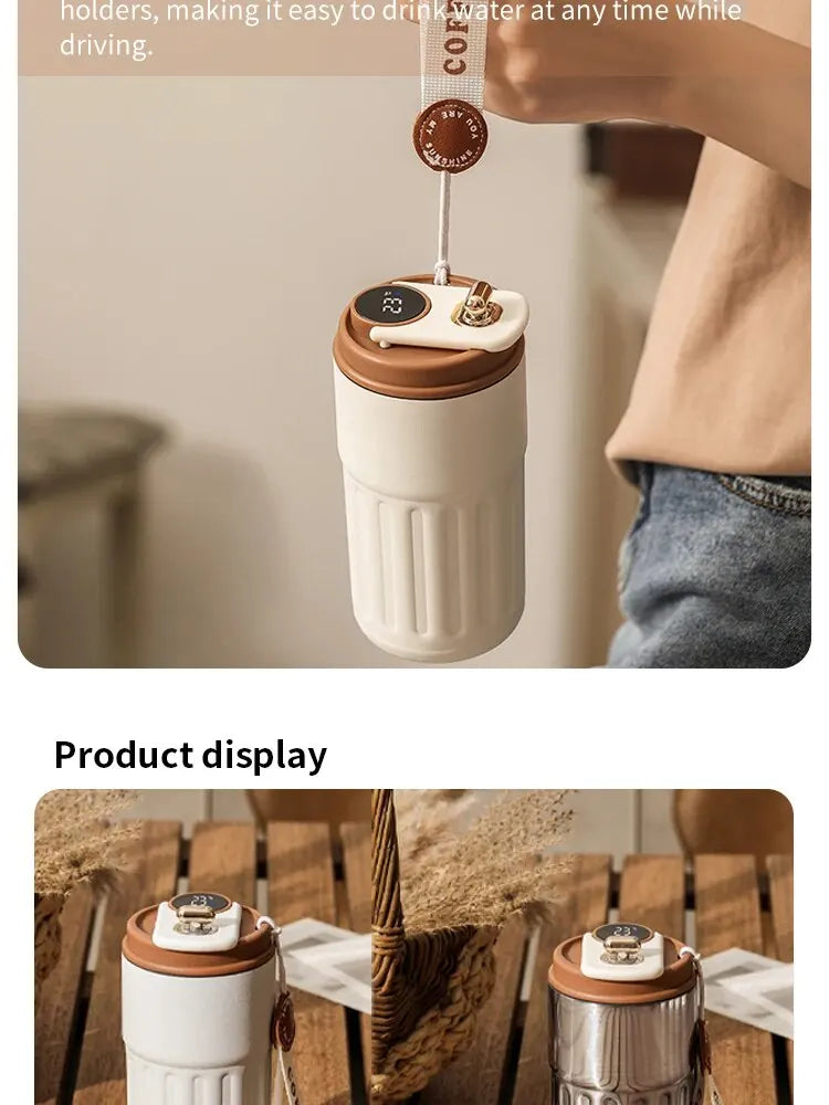 Smart Stainless Steel Insulated Cup – Temperature Display Thermos
