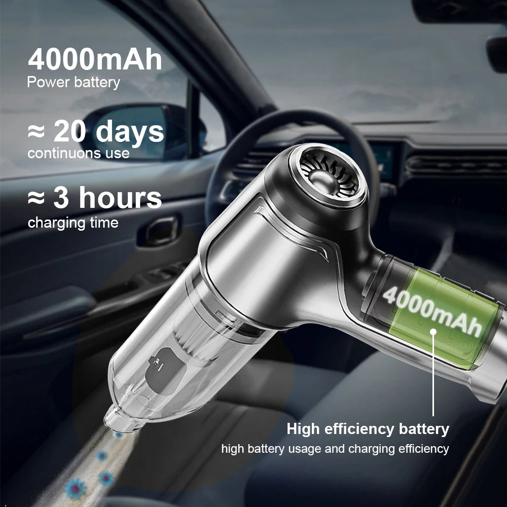 Wireless Car Vacuum Cleaner – Pro & Basic Version, High Suction & Rechargeable