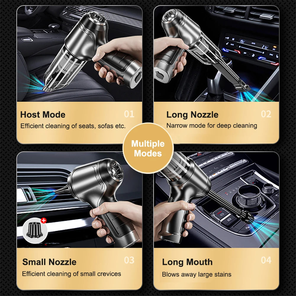 Wireless Car Vacuum Cleaner – Pro & Basic Version, High Suction & Rechargeable
