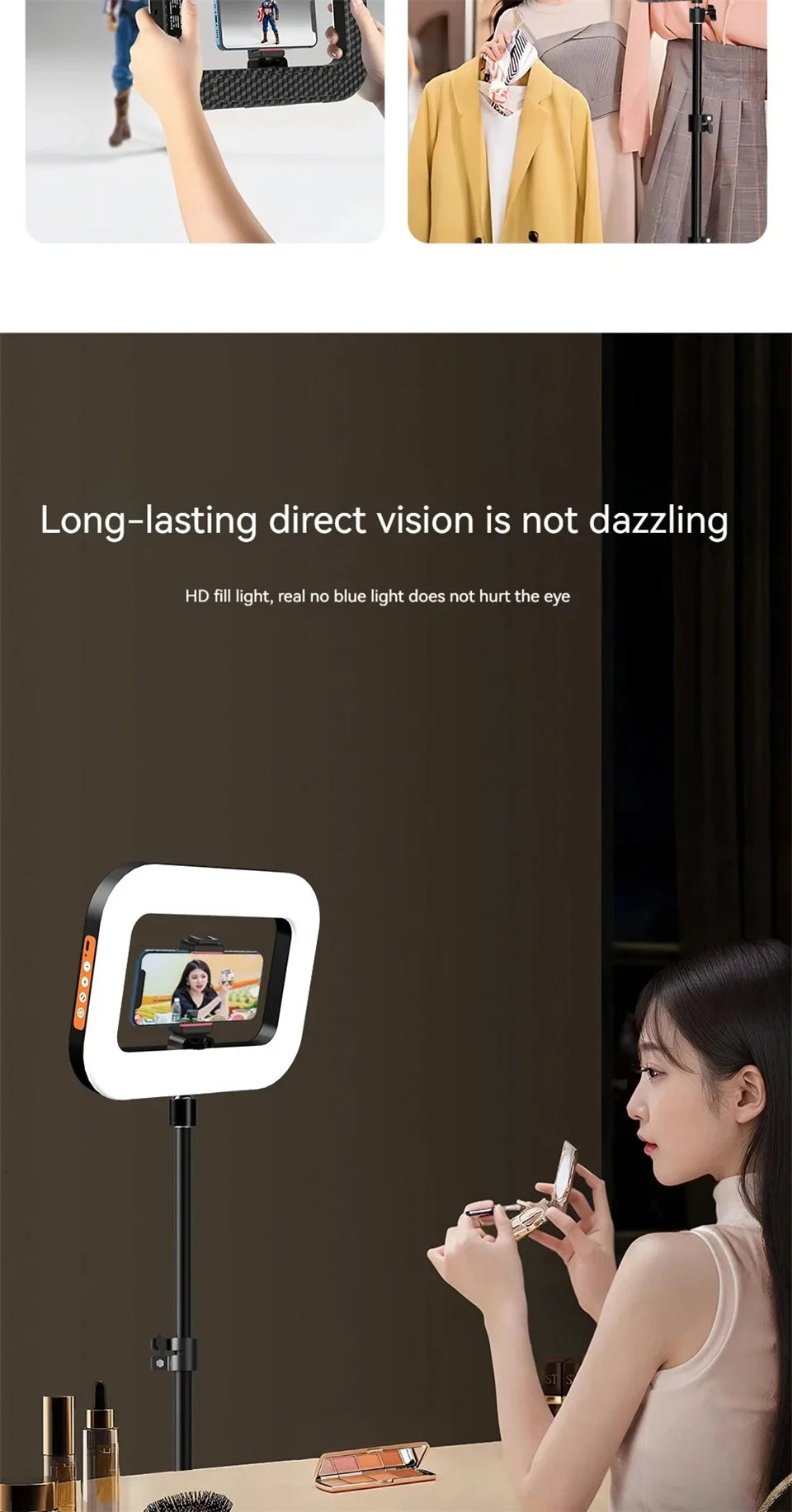 Rechargeable LED Selfie Ring Light – Portable Phone Fill Light for Live Streaming & Photography