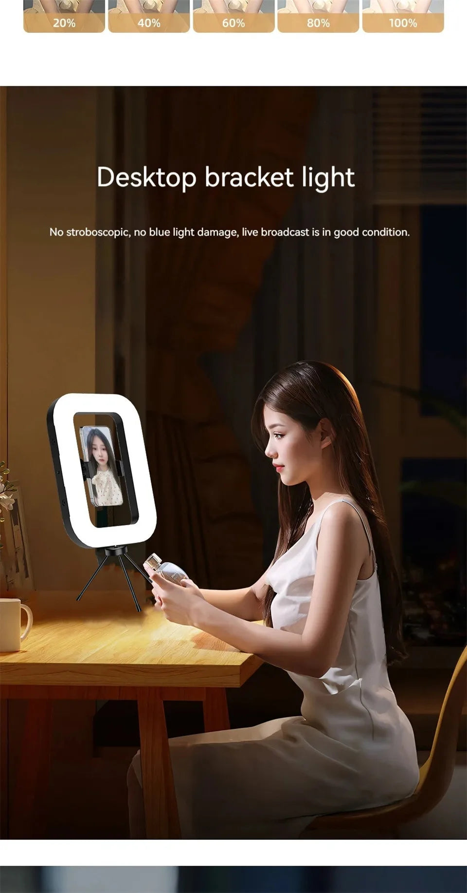 Rechargeable LED Selfie Ring Light – Portable Phone Fill Light for Live Streaming & Photography
