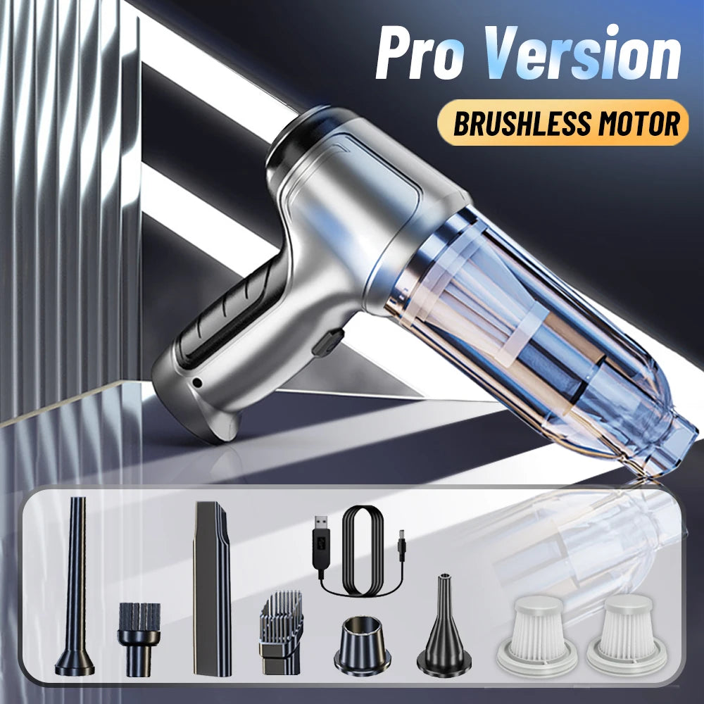 Wireless Car Vacuum Cleaner – Pro & Basic Version, High Suction & Rechargeable