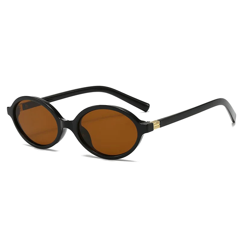 Women’s Oval Black Sunglasses – UV400 Protection