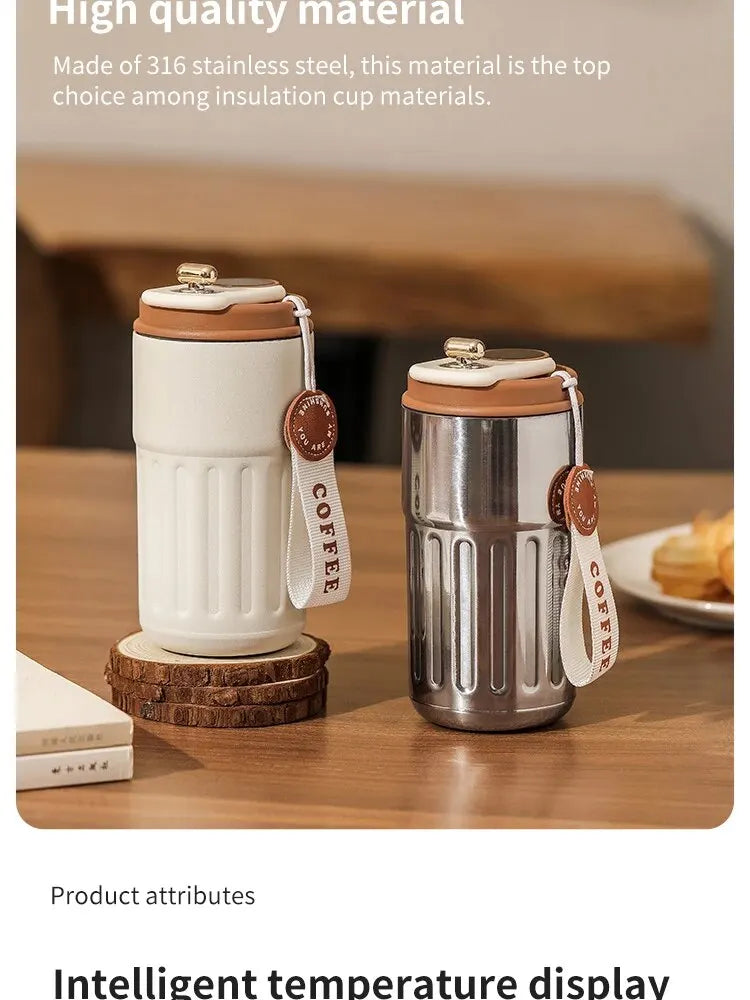Smart Stainless Steel Insulated Cup – Temperature Display Thermos