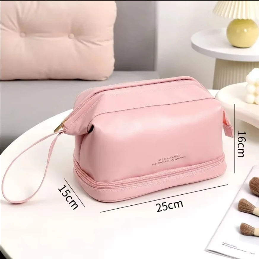 Waterproof PU Cosmetic Bag – Large Capacity Travel Makeup Organizer