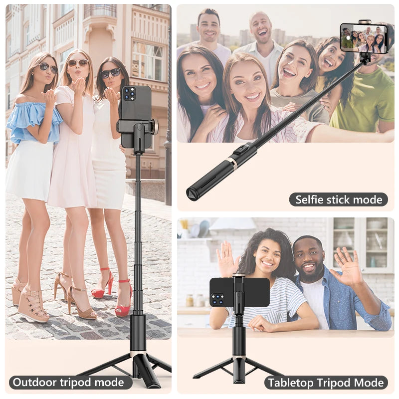 Bluetooth Selfie Stick Tripod – Wireless Handheld Phone Stand
