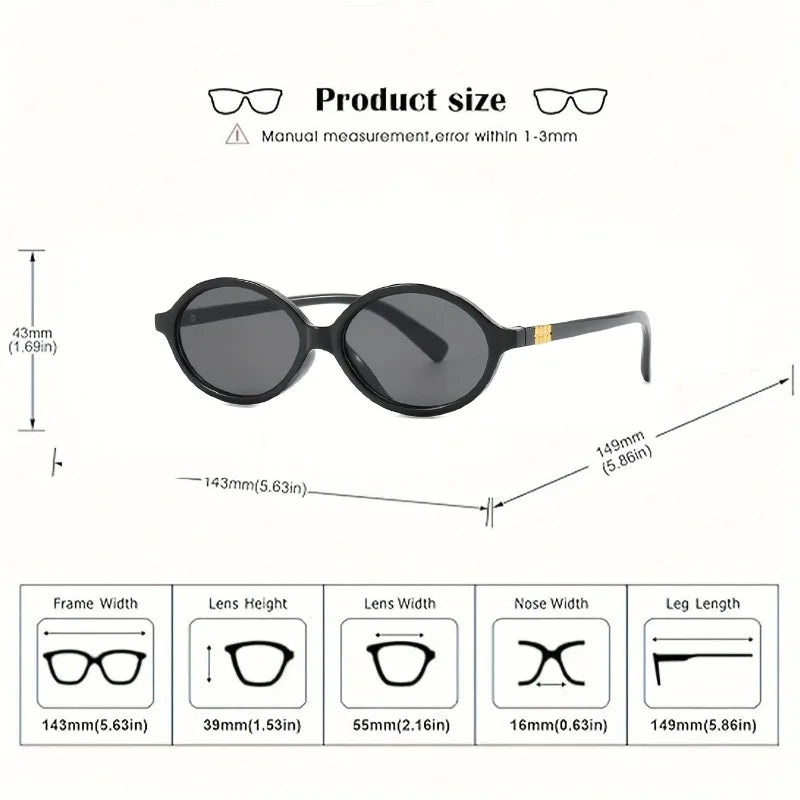 Women’s Oval Black Sunglasses – UV400 Protection