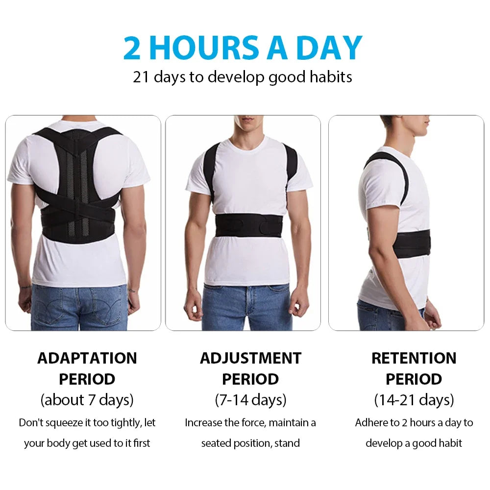 Adjustable Back Brace Posture Corrector – Pain Relief & Spine Support