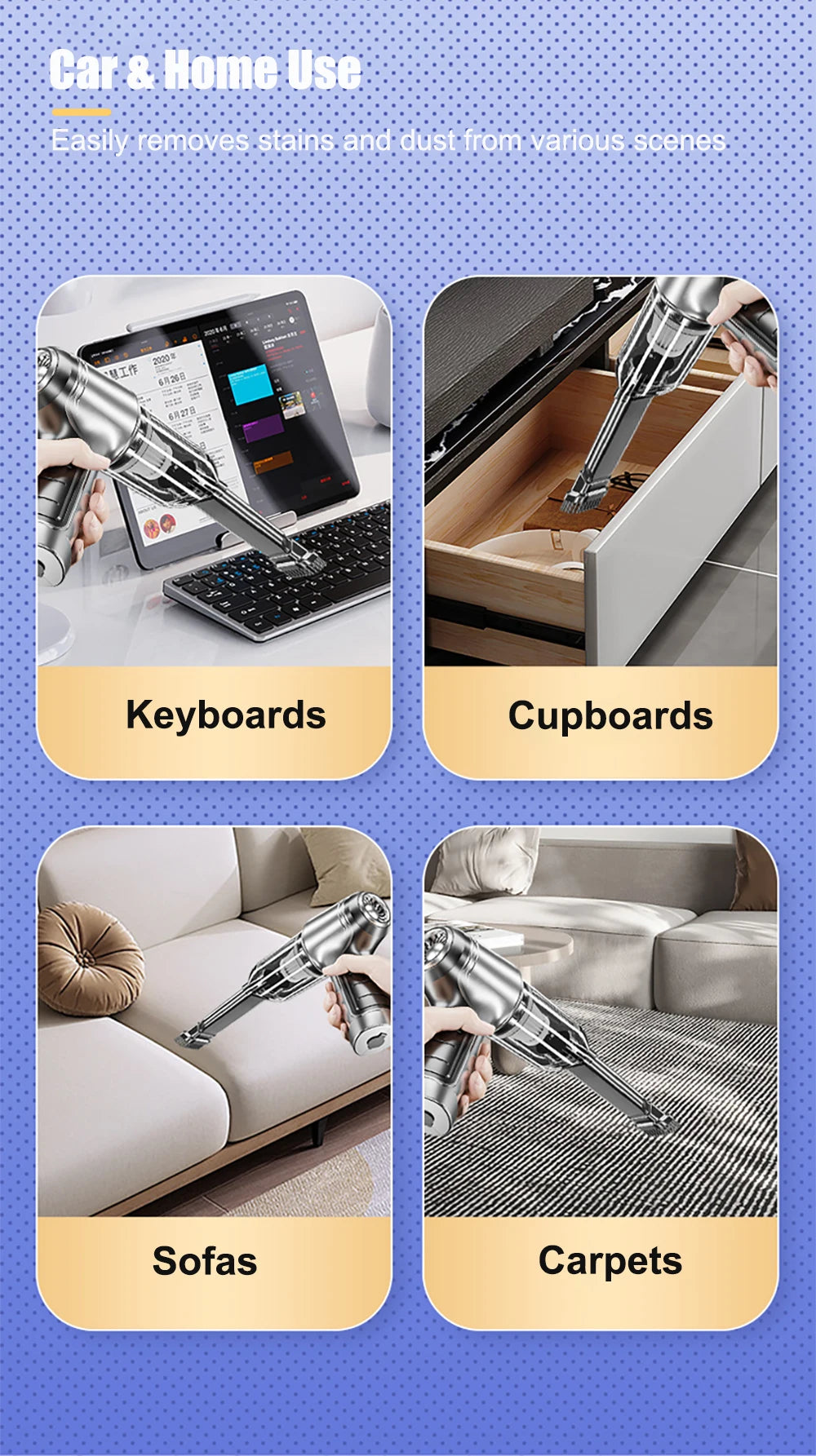 Wireless Car Vacuum Cleaner – Pro & Basic Version, High Suction & Rechargeable