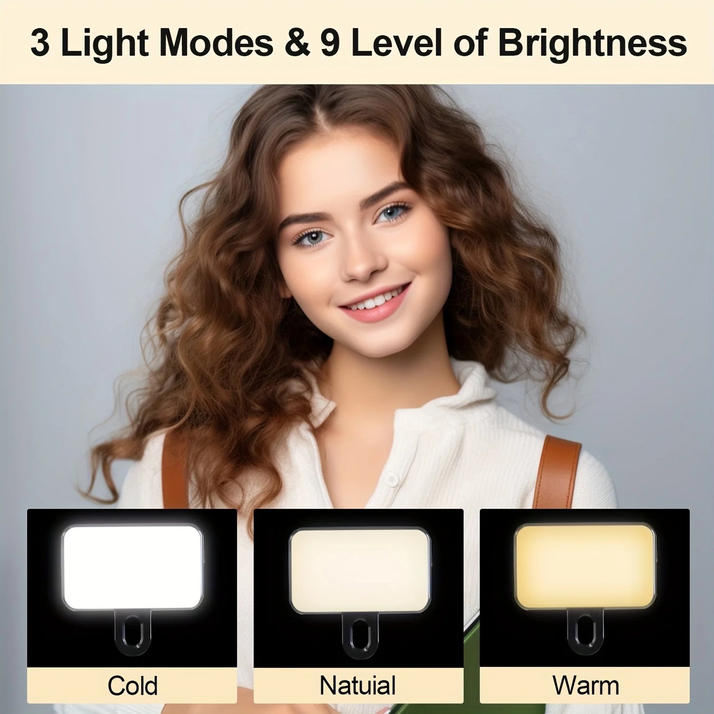 Mini LED Selfie Light – Clip-On Portable Ring