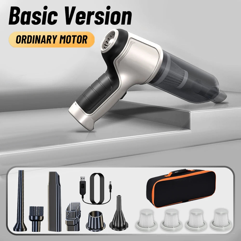 Wireless Car Vacuum Cleaner – Pro & Basic Version, High Suction & Rechargeable