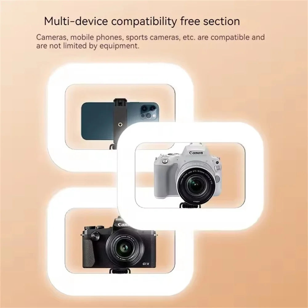 Rechargeable LED Selfie Ring Light – Portable Phone Fill Light for Live Streaming & Photography
