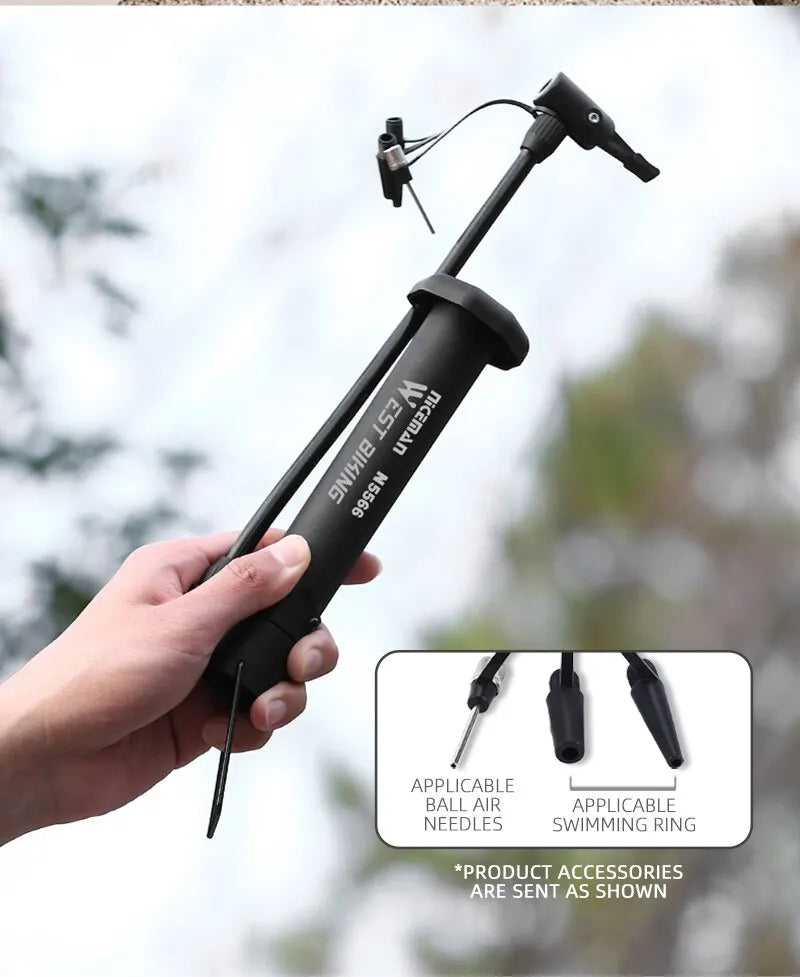 80 PSI Manual Bike Pump – Portable Schrader Valve Inflator