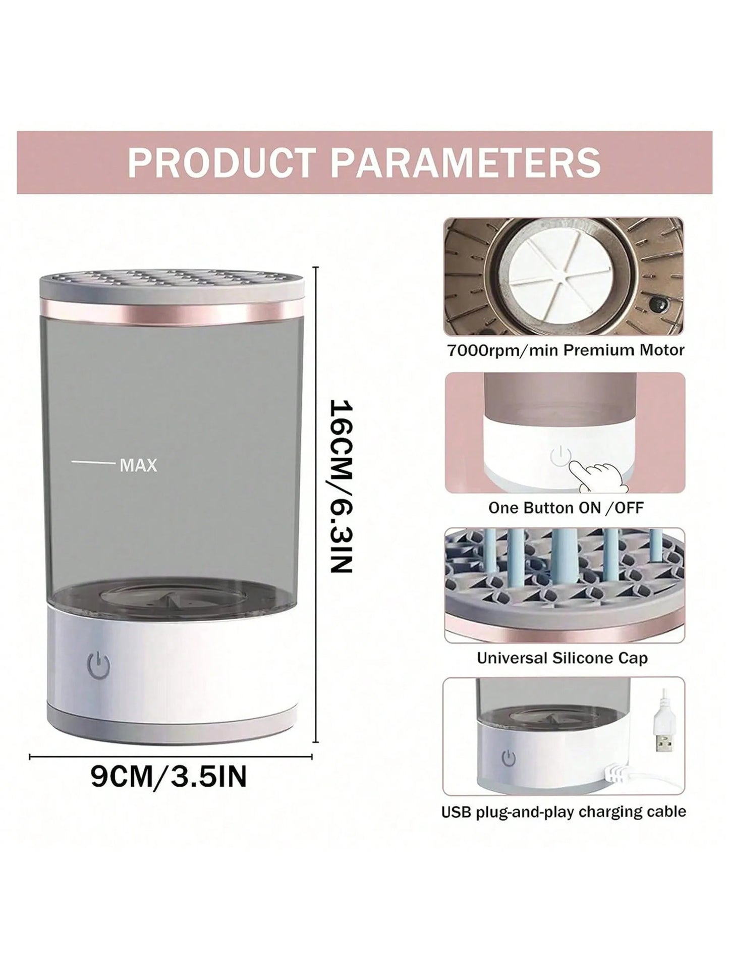 Electric Makeup Brush Cleaner – Automatic Spinner Washing Machine