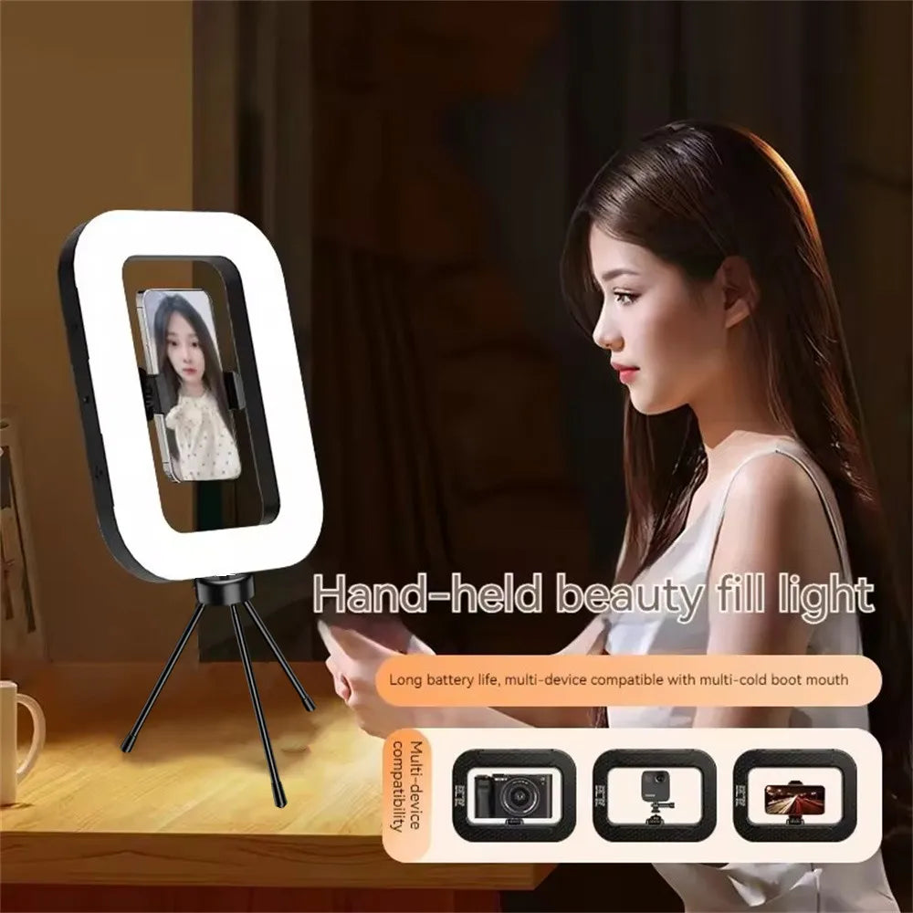Rechargeable LED Selfie Ring Light – Portable Phone Fill Light for Live Streaming & Photography