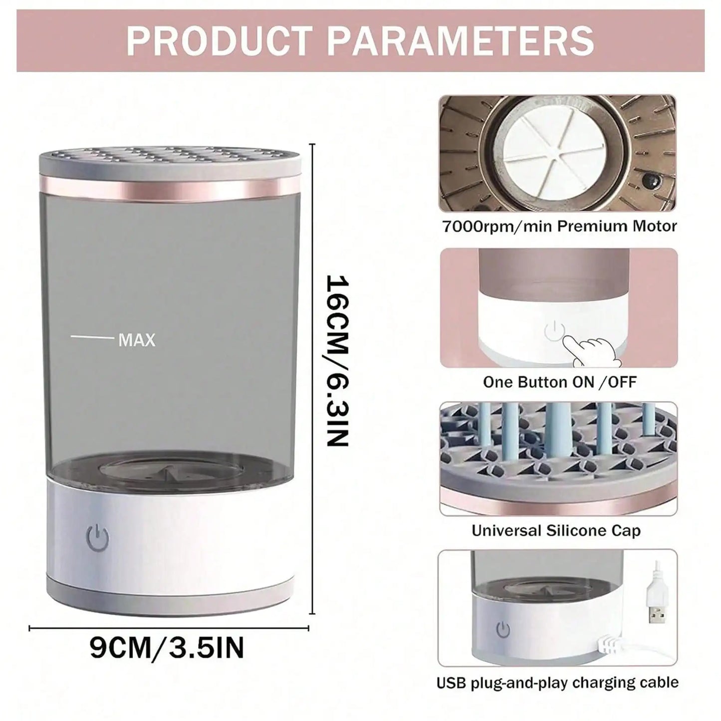 Electric Makeup Brush Cleaner – Automatic Spinner Washing Machine