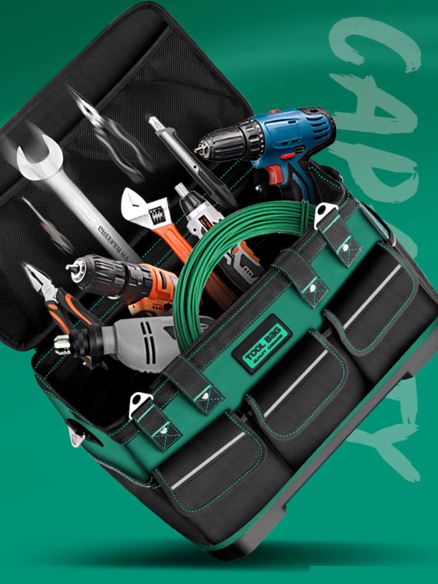 23" Heavy-Duty Tool Bag – Large Capacity, Upgrade Height Design
