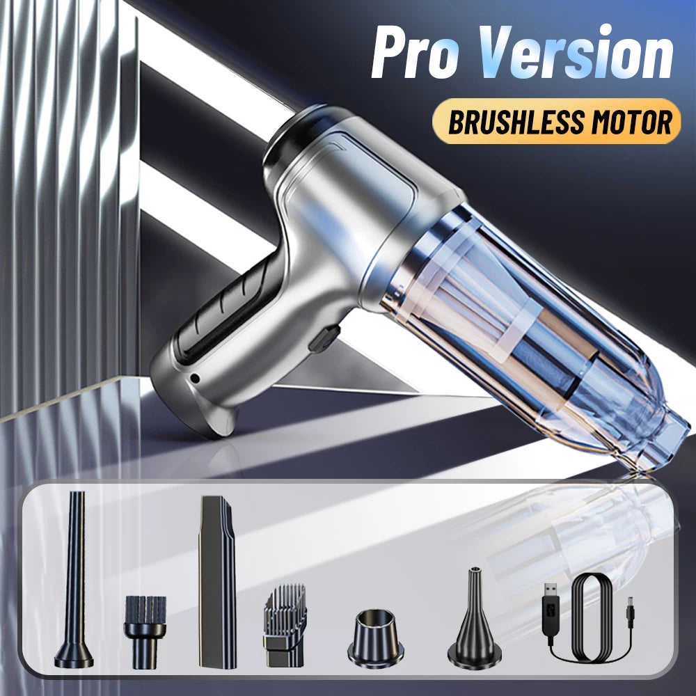 Wireless Car Vacuum Cleaner – Pro & Basic Version, High Suction & Rechargeable