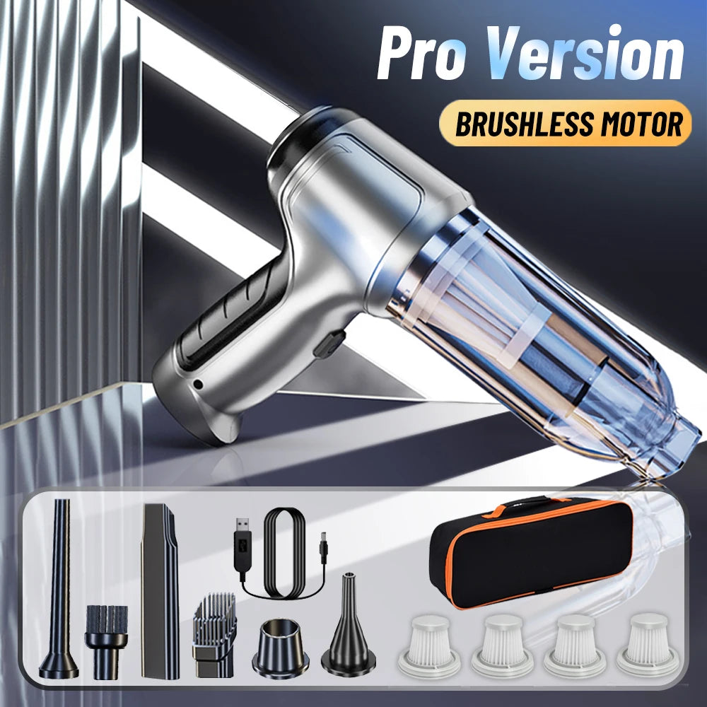 Wireless Car Vacuum Cleaner – Pro & Basic Version, High Suction & Rechargeable