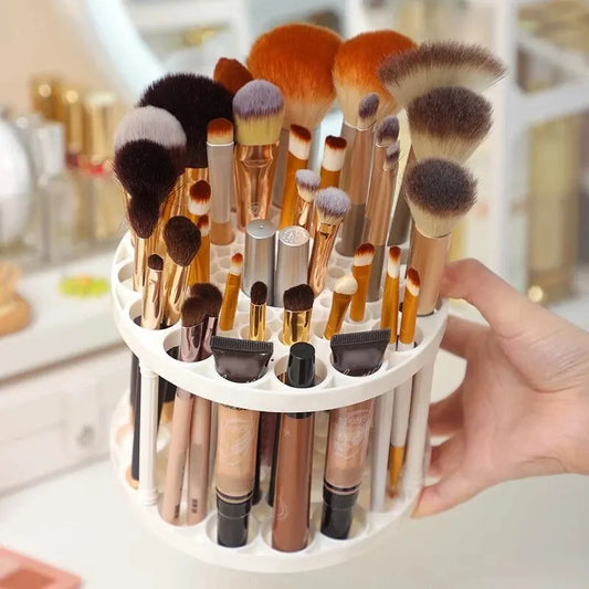 360° Rotating Makeup Brush Storage Rack – Large Capacity Organizer