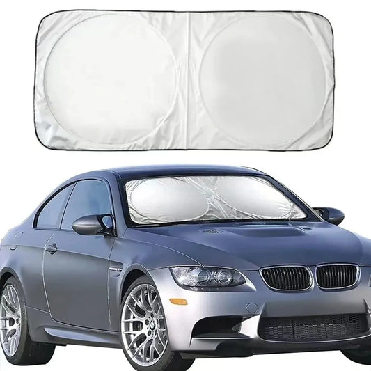 Car Windshield Sun Shade – UV Protection Silver Cloth Cover