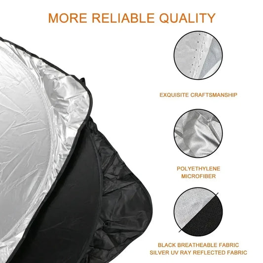 Car Windshield Sun Shade – UV Protection Silver Cloth Cover
