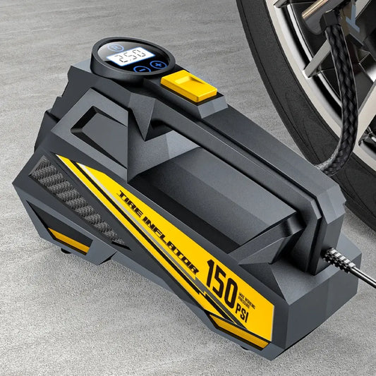 Corded Car Air Pump – 12V 150PSI Tire Inflator with LED