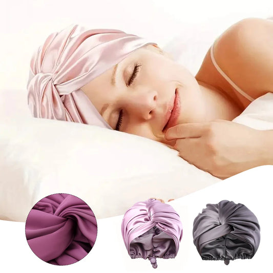 Luxury Satin Hair Bonnet – Adjustable Sleep Cap for Natural Hair & Braids