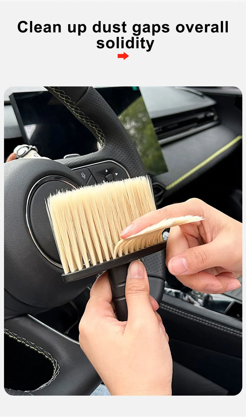 Multifunctional Car Cleaning Brush – Detailer for Vents & Gaps