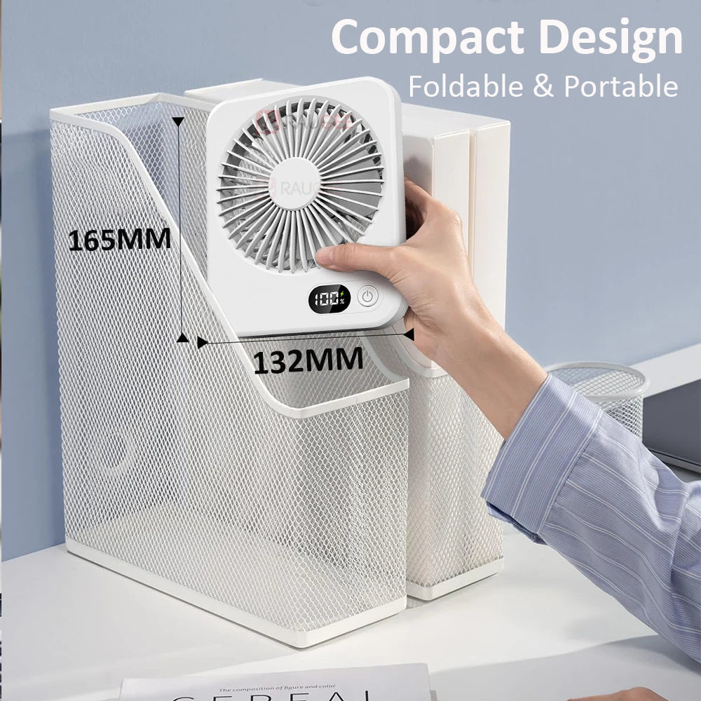 Portable Mini Desk Fan – USB Rechargeable, Quiet & Adjustable