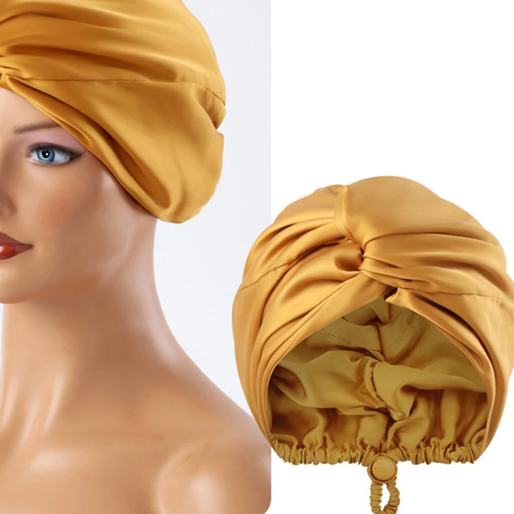 Luxury Satin Hair Bonnet – Adjustable Sleep Cap for Natural Hair & Braids