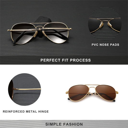 Pilot Alloy Sunglasses for Men – UV400 Polarized Shades
