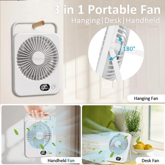 Portable Mini Desk Fan – USB Rechargeable, Quiet & Adjustable