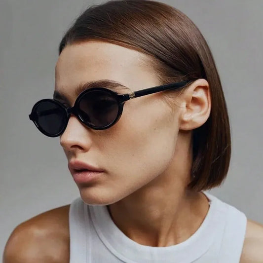 Women’s Oval Black Sunglasses – UV400 Protection