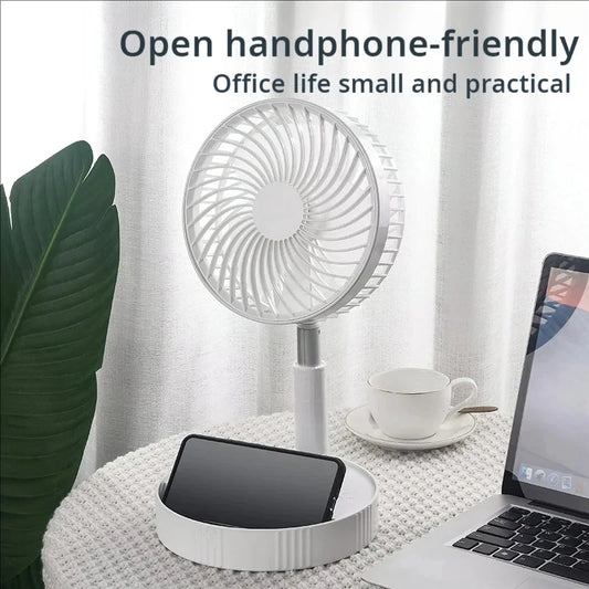 Portable USB Retractable Fan – Rechargeable & Adjustable