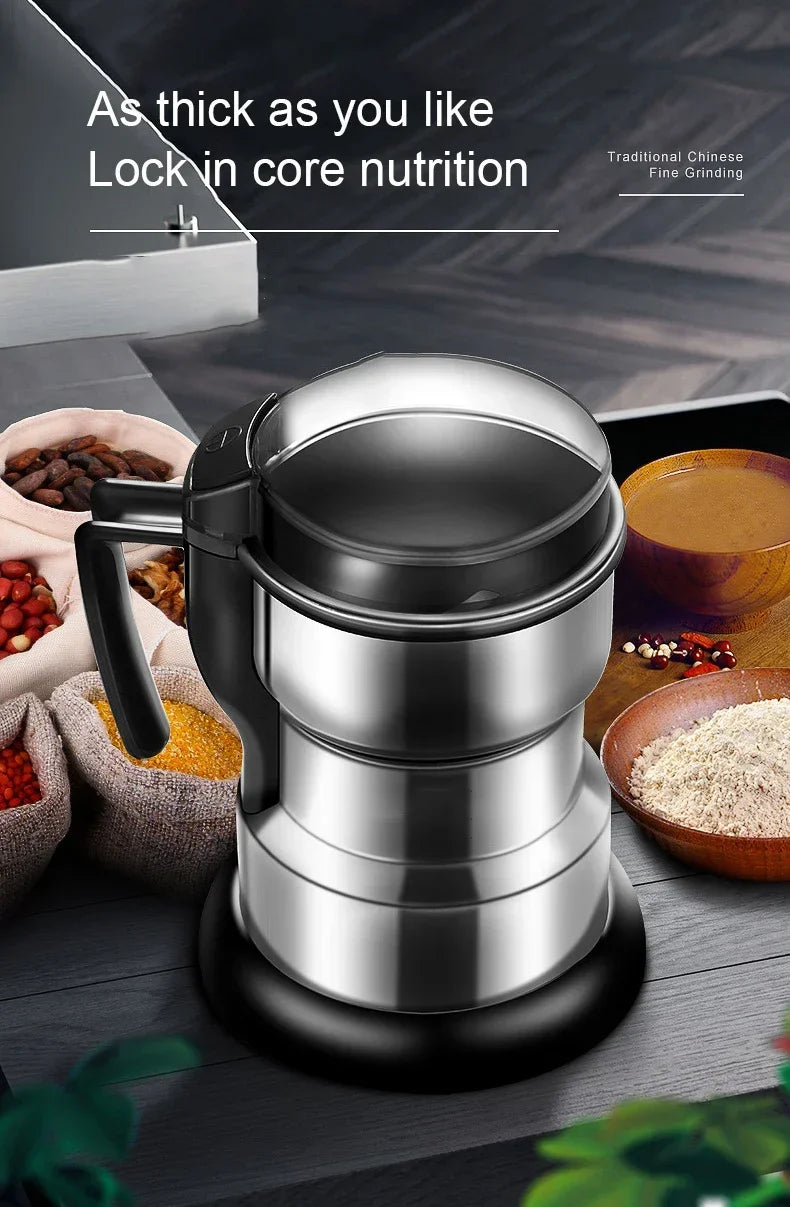 Multifunctional Electric Coffee & Spice Grinder – Beans, Nuts, Grains, Cereals
